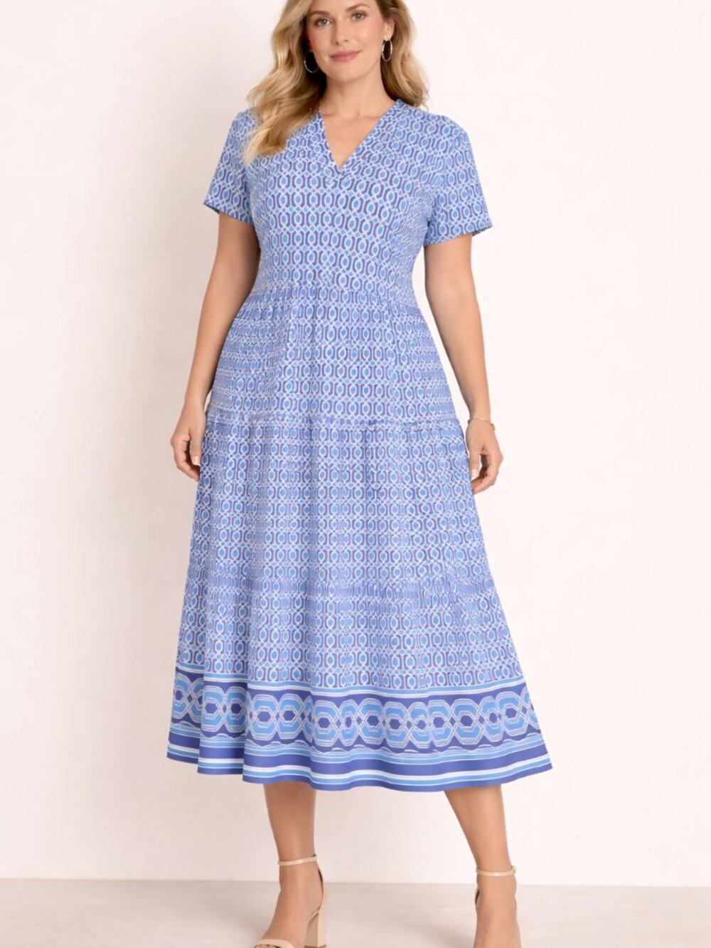 Jude Connally Quality Dress Womens Sz XL Tiered Layers Flowing Midi